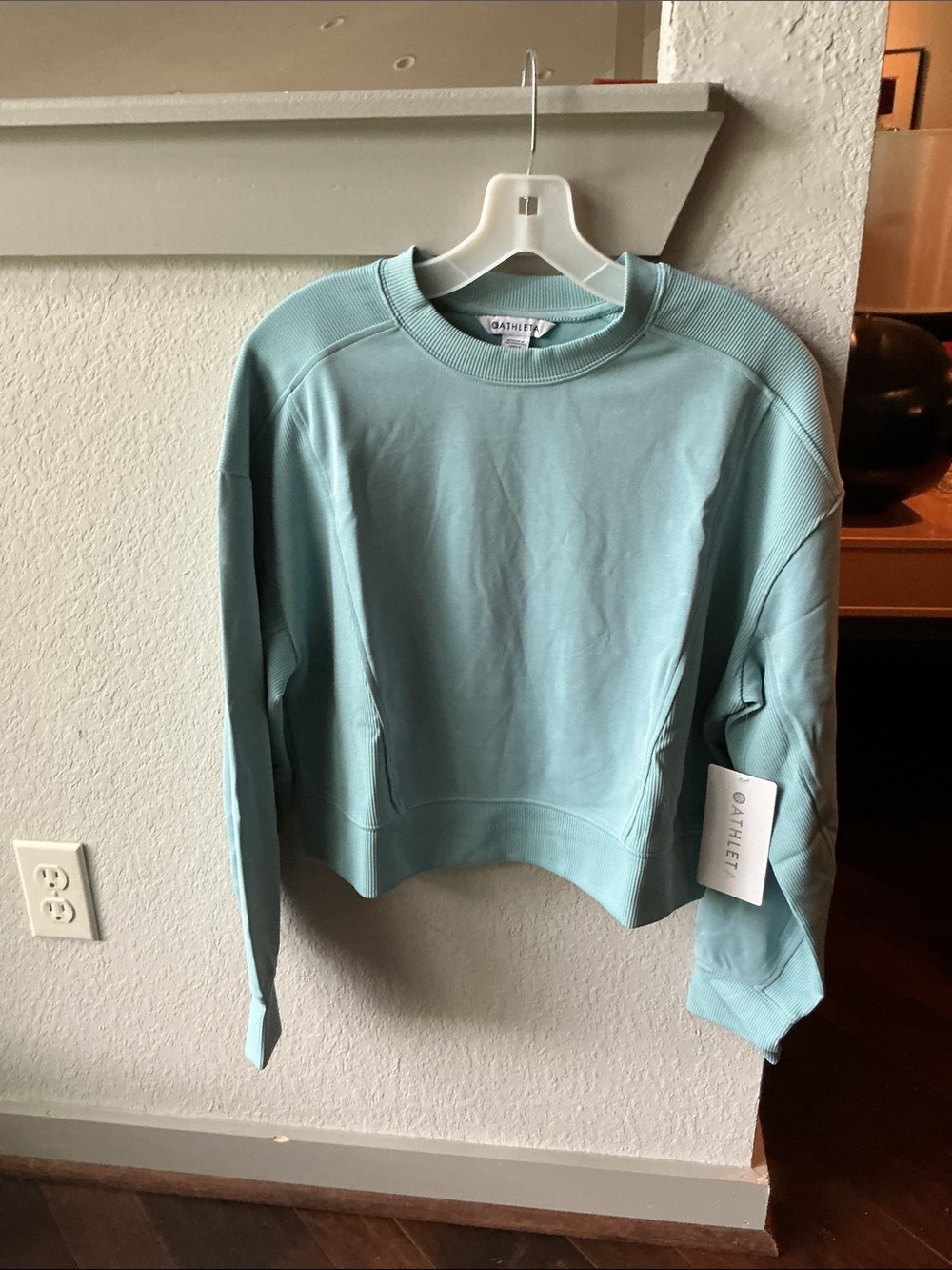 Athleta Seasoft Rib Crewneck Sweatshirt-Waterloo Blue - Picture 2 of 6